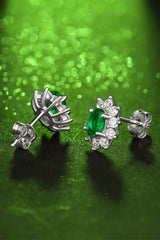 1 Carat Lab-Grown Emerald Stud Earrings 
