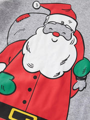 Children's Christmas Santa Round Neck Pajama Set 