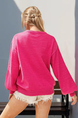 Double Take Full Size Sequin Nutcracker Long Sleeve Sweater 