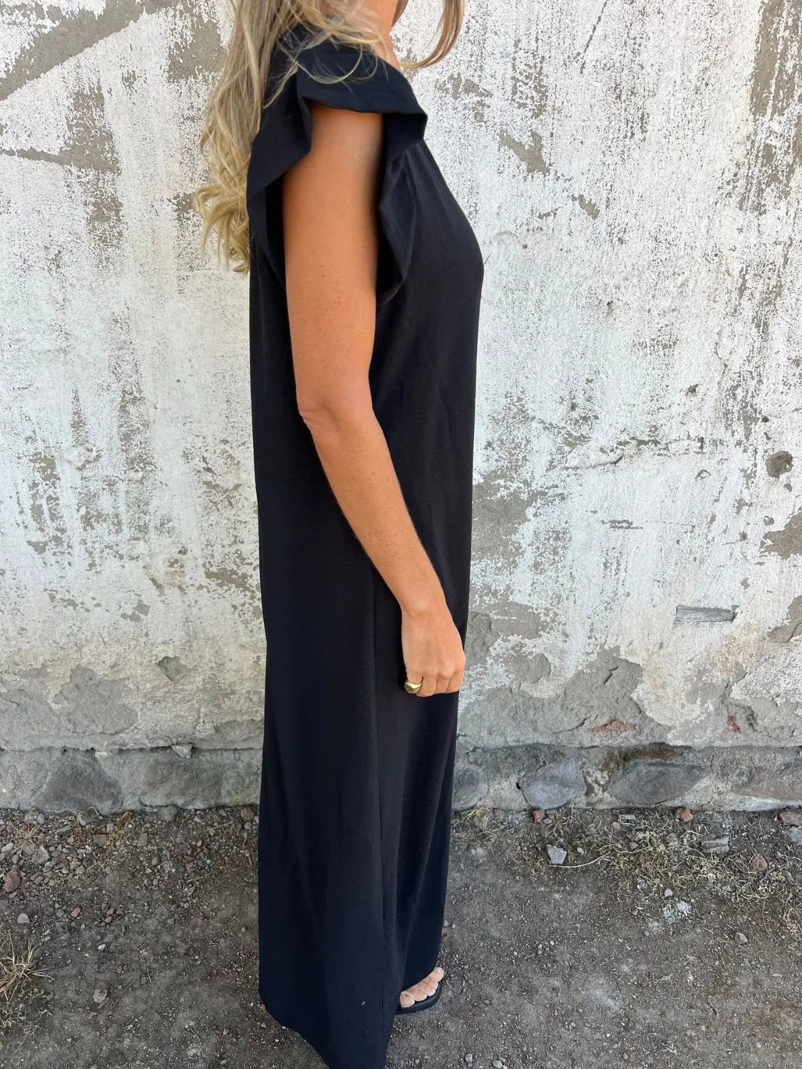 Full Size V-Neck Cap Sleeve Wide Leg Jumpsuit Plus Size 