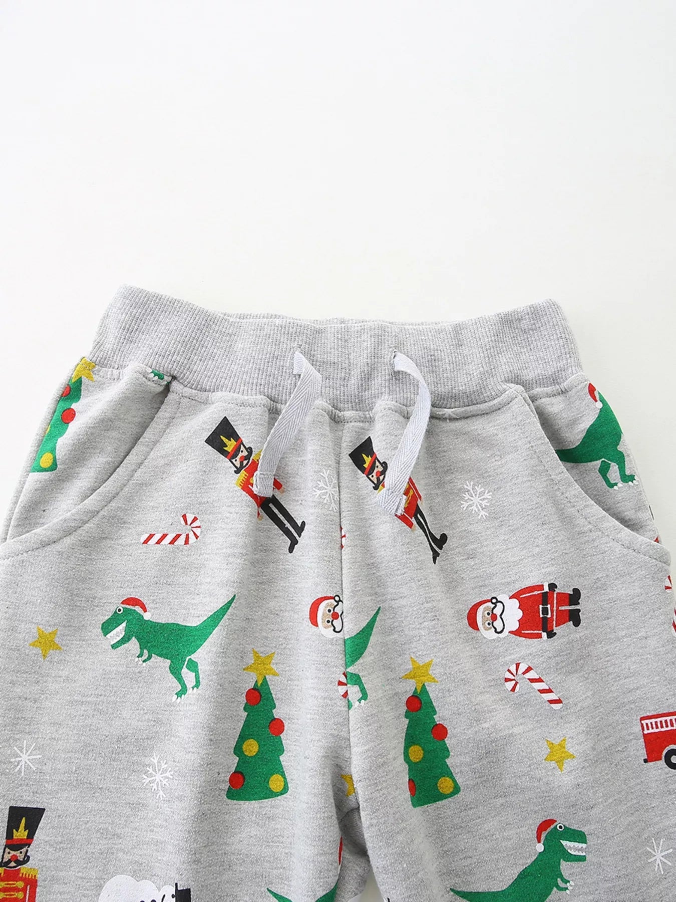 Children's Christmas Print Round Neck Top and Pants Set 