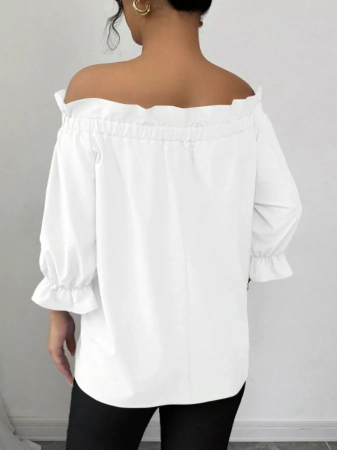 Bow Flounce Sleeve Blouse 