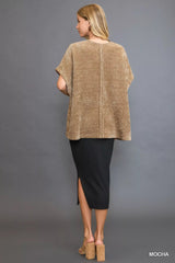 Umgee Open Front Knit Cardigan with Front Pockets 