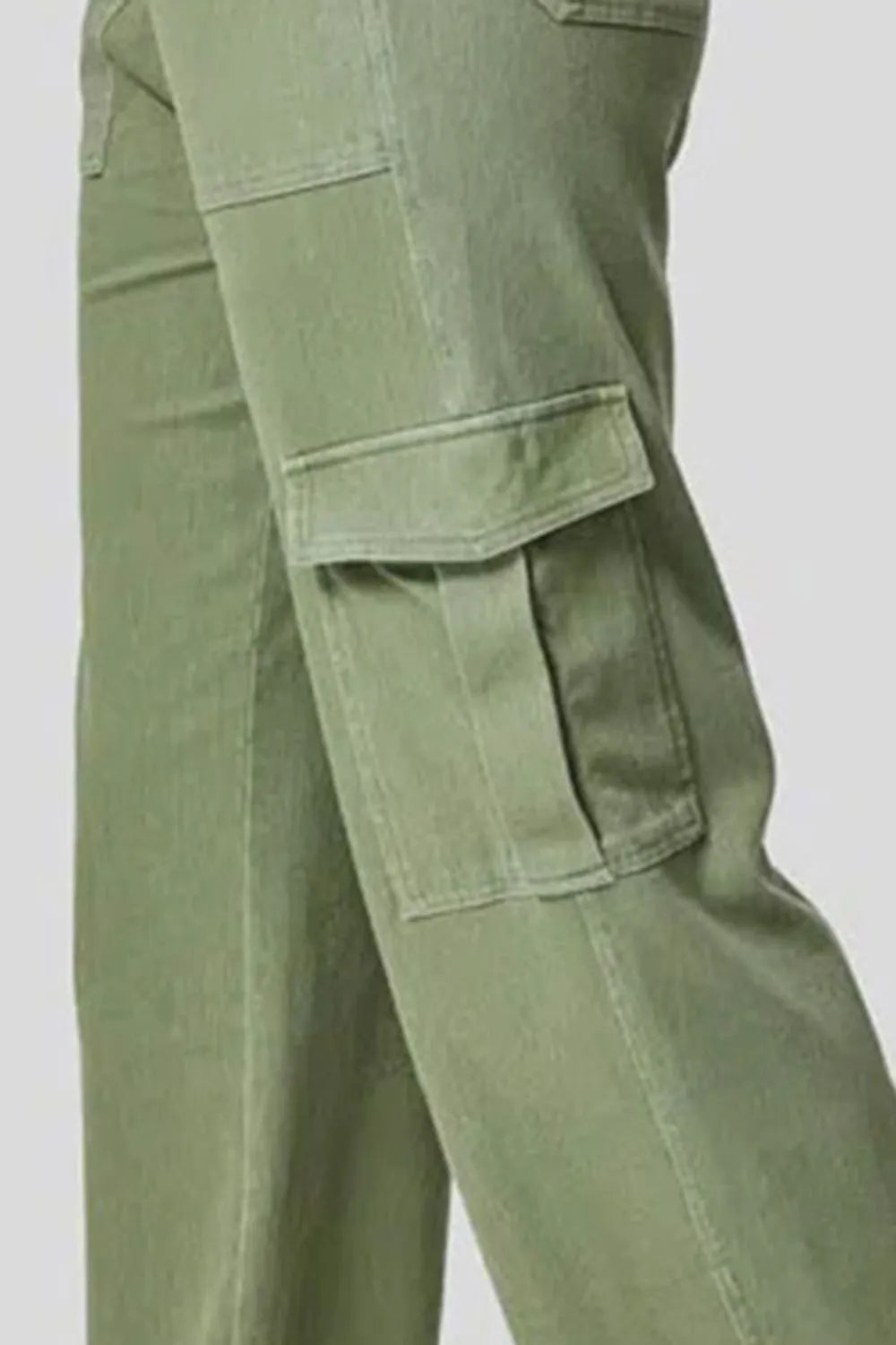 High Waist Straight Leg Cargo Jeans 