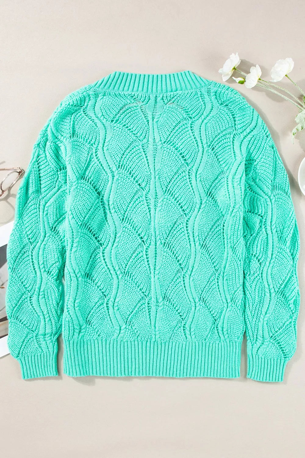 Elegant Texture V-Neck Knit Top 