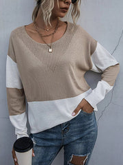 Color Block Round Neck Sweater 