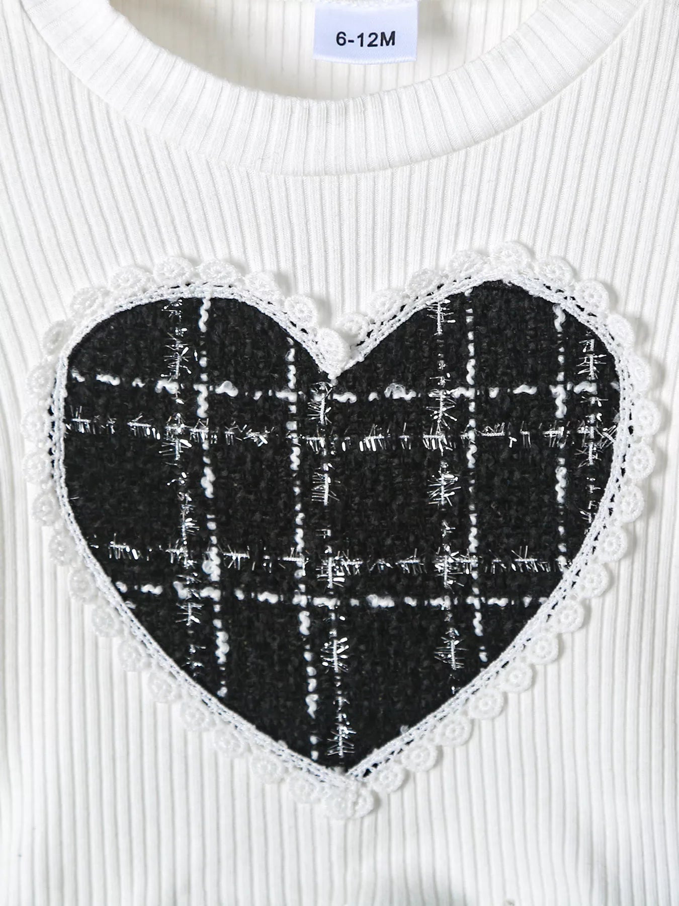 Children's Plaid Heart Top and Skirt Set 