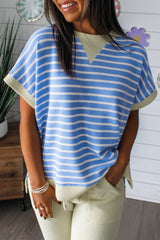 Striped Short Sleeve Casual Top 