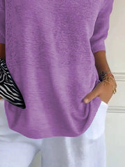 Full Size Relaxed Fit Ribbed Hem Sweater Plus Size 