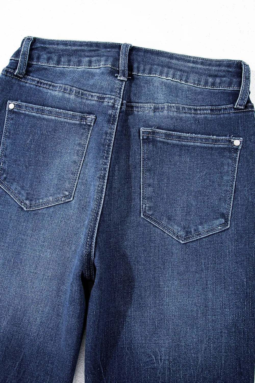 Mineral Wash Raw Hem High Waist Flared Jeans 