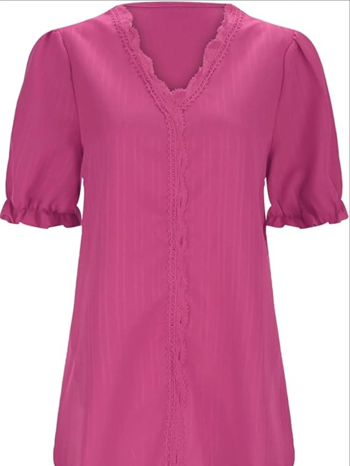 Full Size Lace Detail V-Neck Blouse Plus Size 