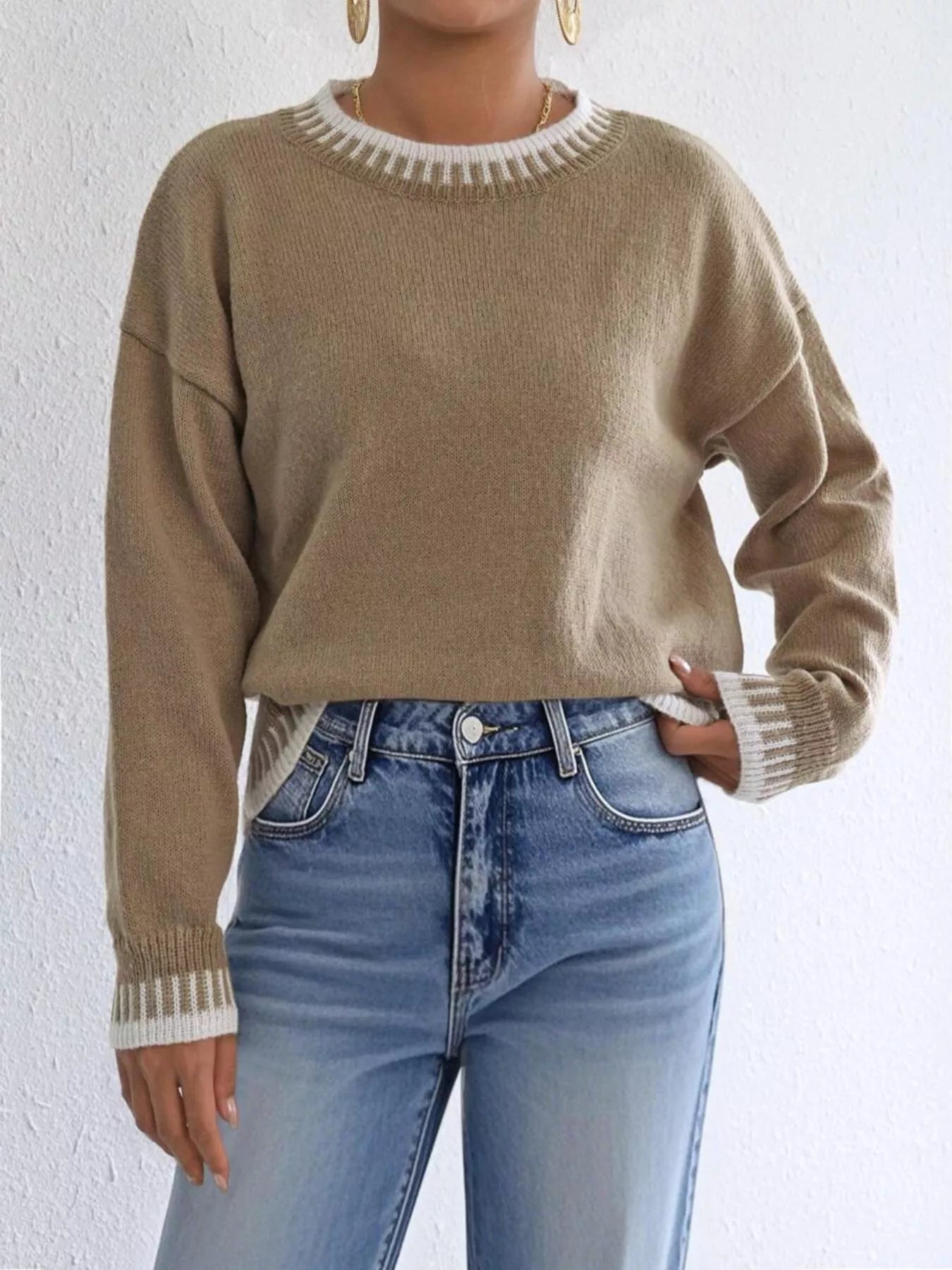 Relaxed Fit Long Sleeve Sweater 