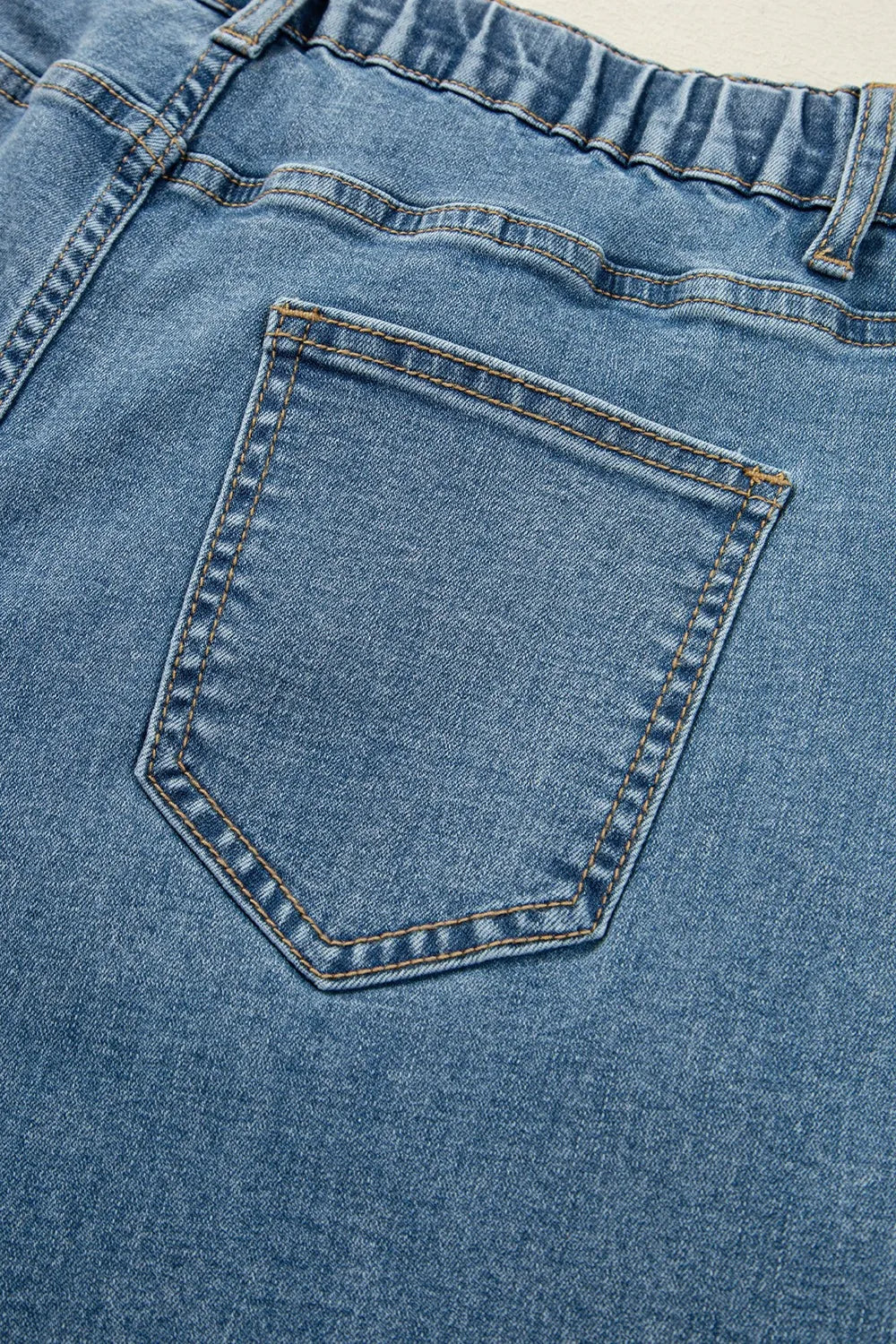 Medium Wash Super Wide Leg Denim Pants 