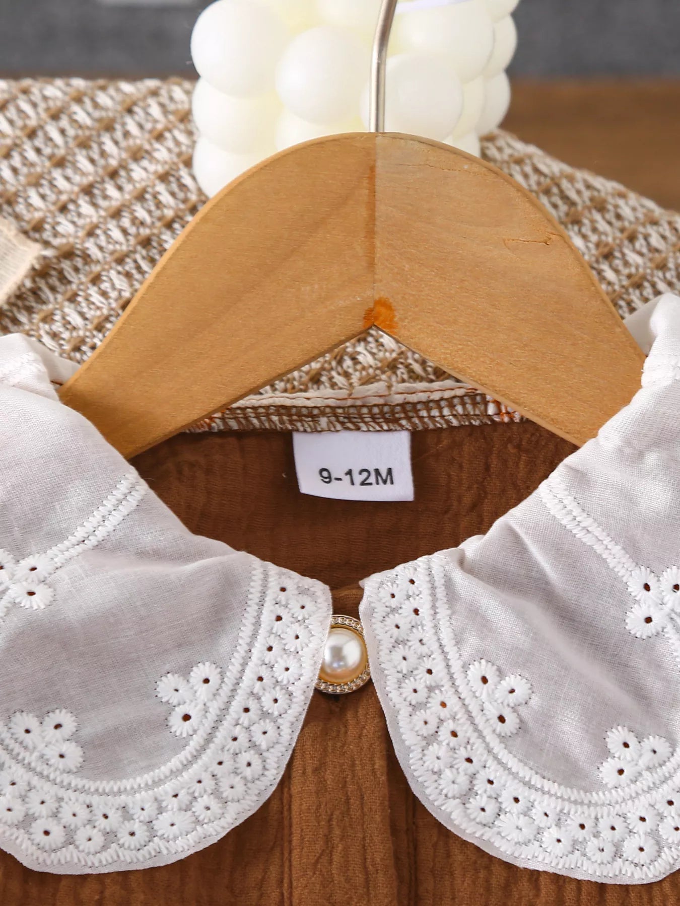 Children's Ruffle Trim Bow Decor Baby Set 