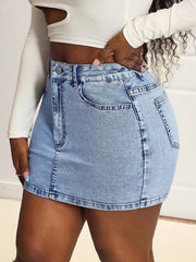 High Waist Mini Denim Skirt 