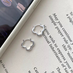 925 Sterling Silver Four Leaf Clover Earrings 