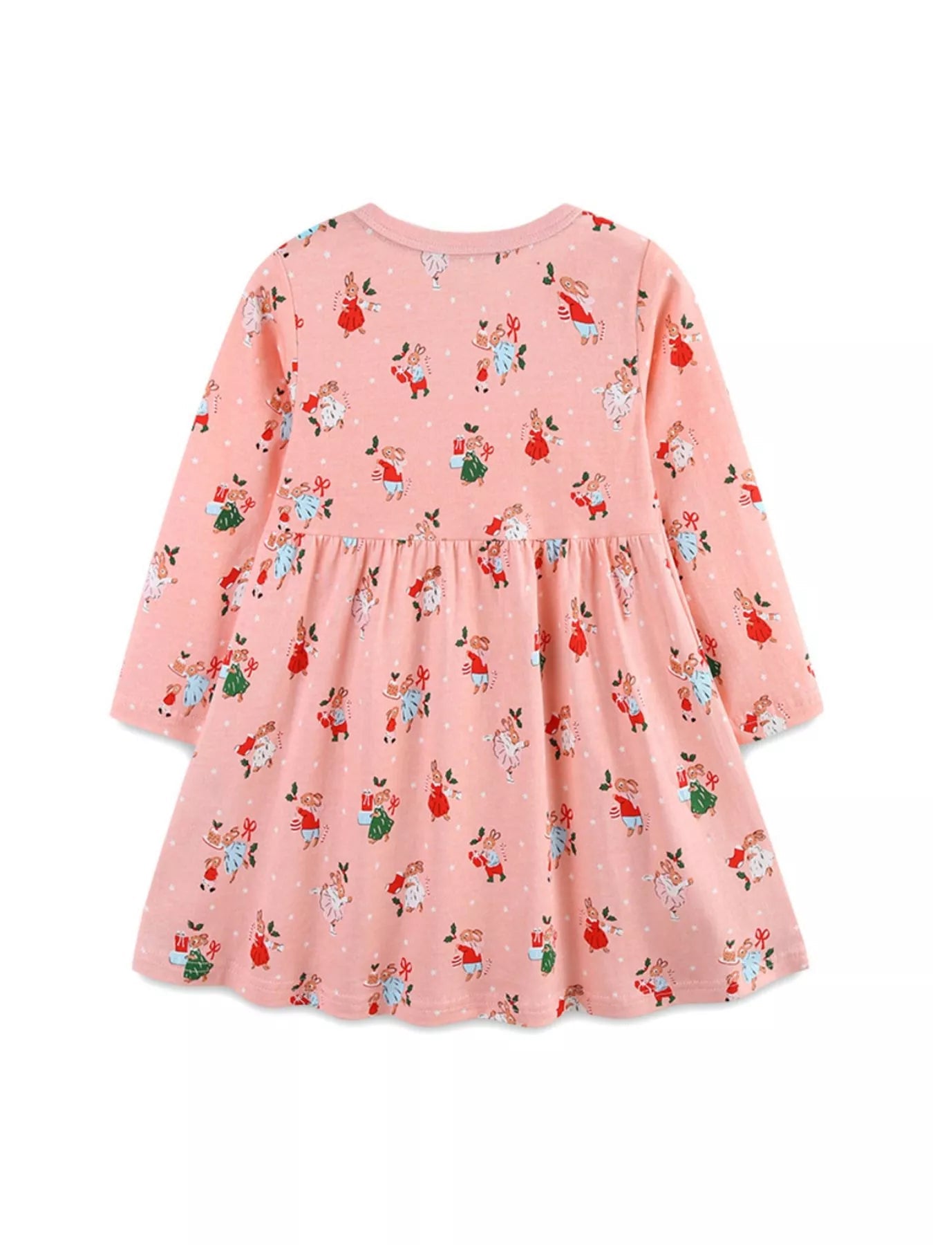 Children's Christmas Print Long Sleeve Dress 
