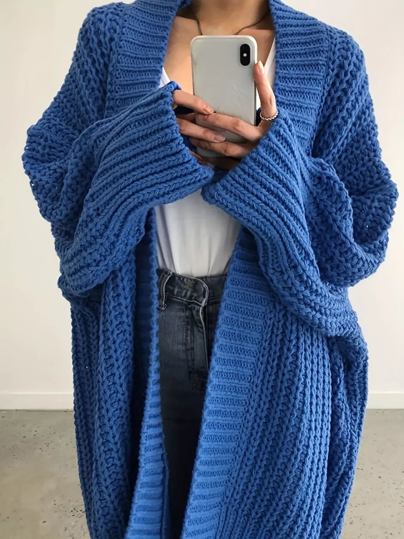 Chunky Knit Open Front Cardigan 