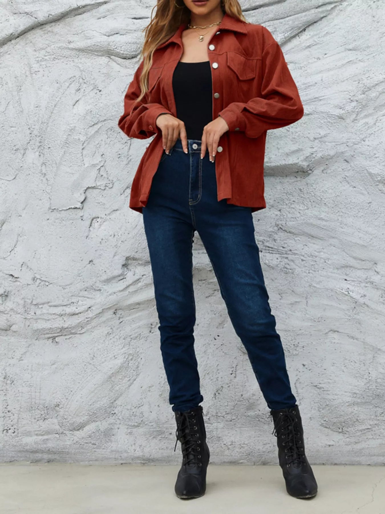 Corduroy Button-Down Shacket 