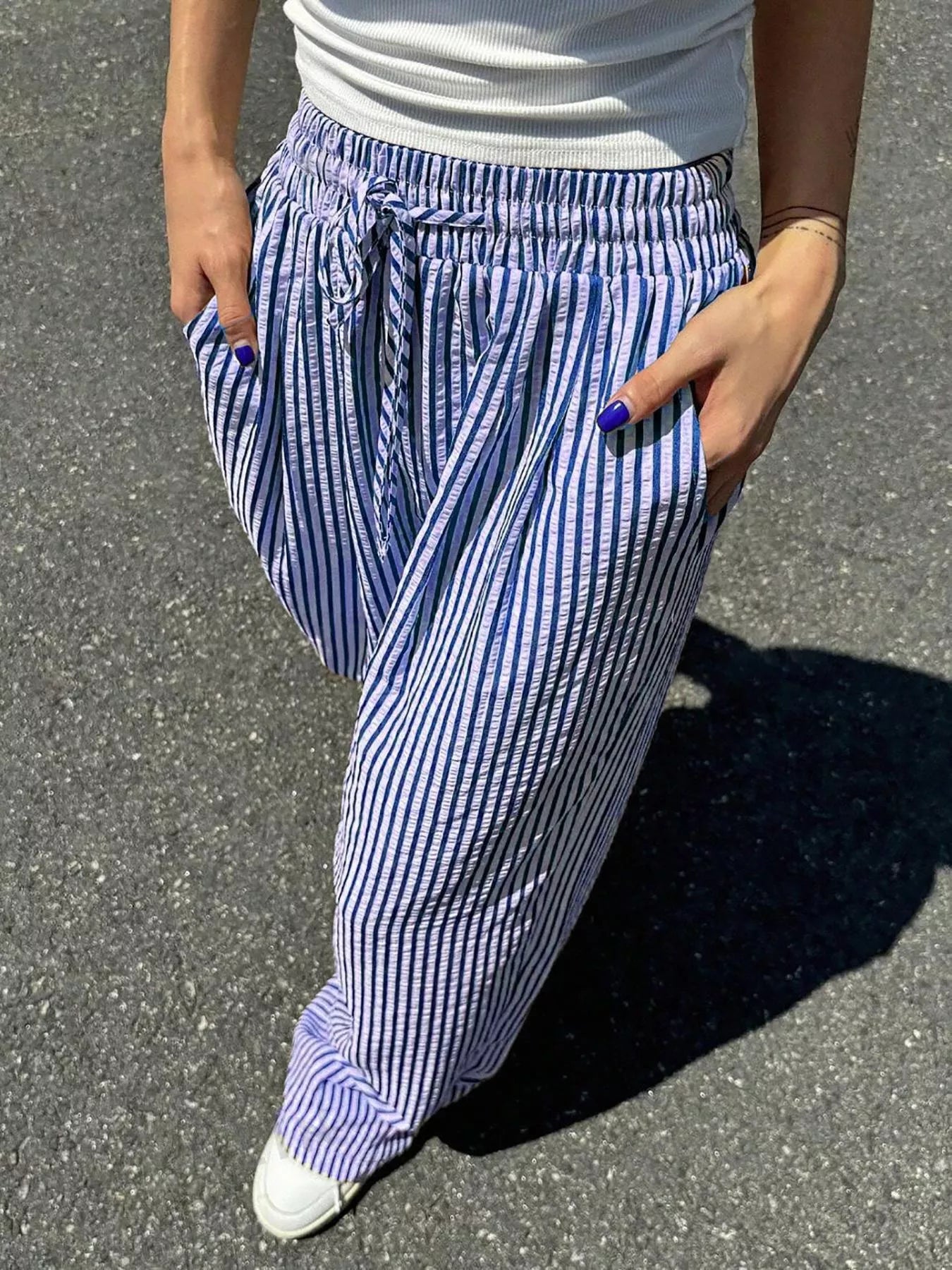 Striped Wide Leg Pants 