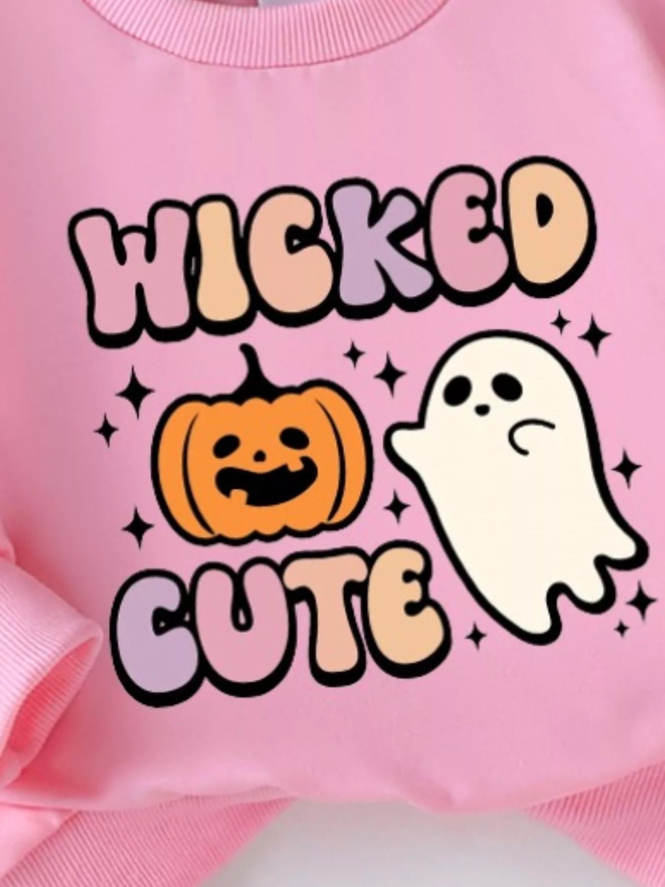 Children's Halloween Graphic Sweatshirt and Flare Pants Set 