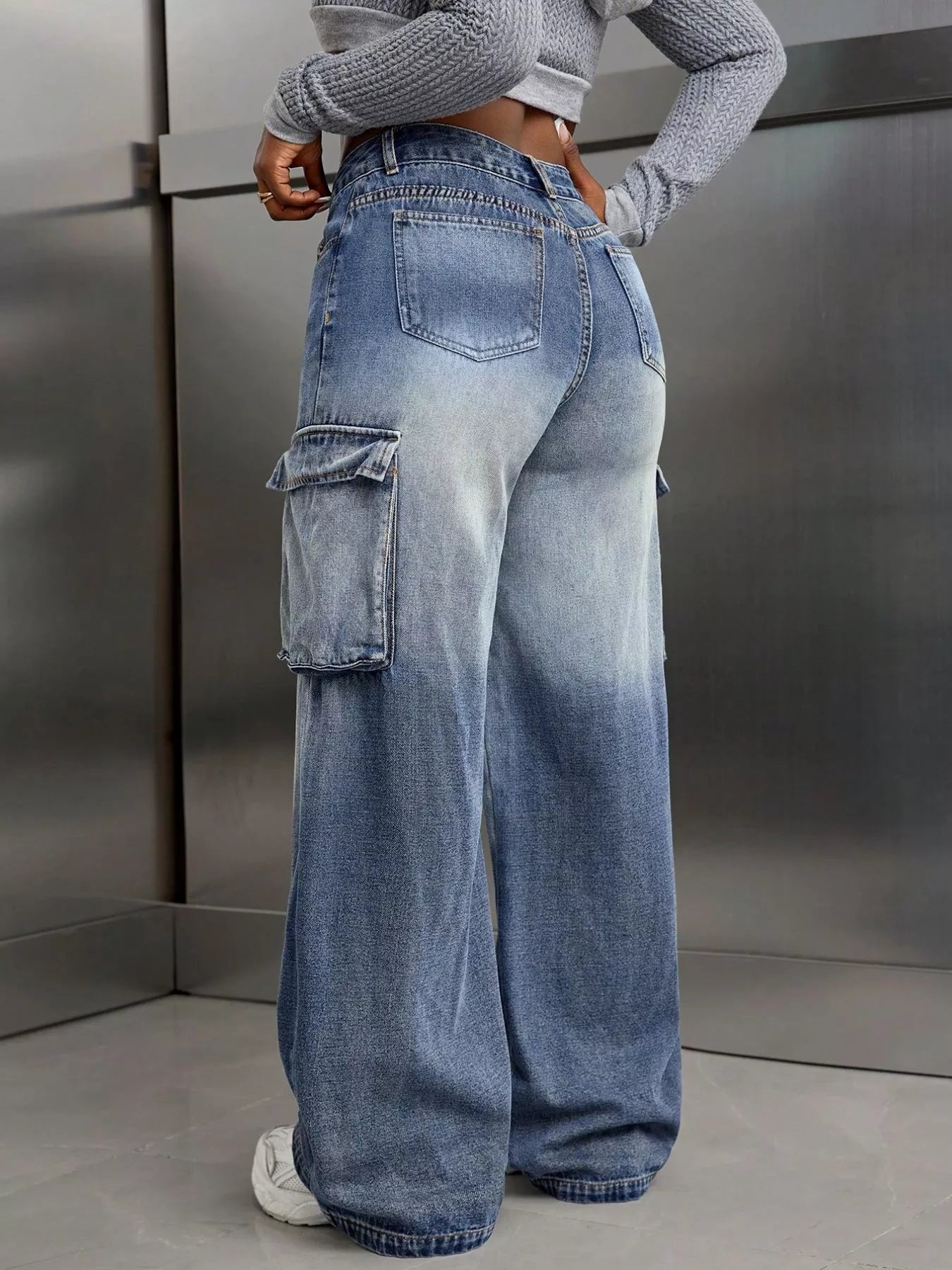 Vintage Wide Leg Cargo Jeans 