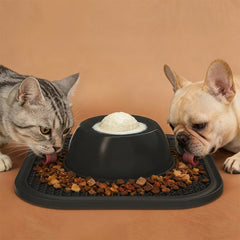 Balanced Slow Feeder Dog Bowl | Silicone Kibble Bowl With Lick Mat 