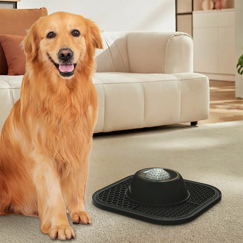 Balanced Slow Feeder Dog Bowl | Silicone Kibble Bowl With Lick Mat 