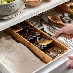 Bamboo Cutlery Organizer – Space-Saving Kitchen Drawer Solution 