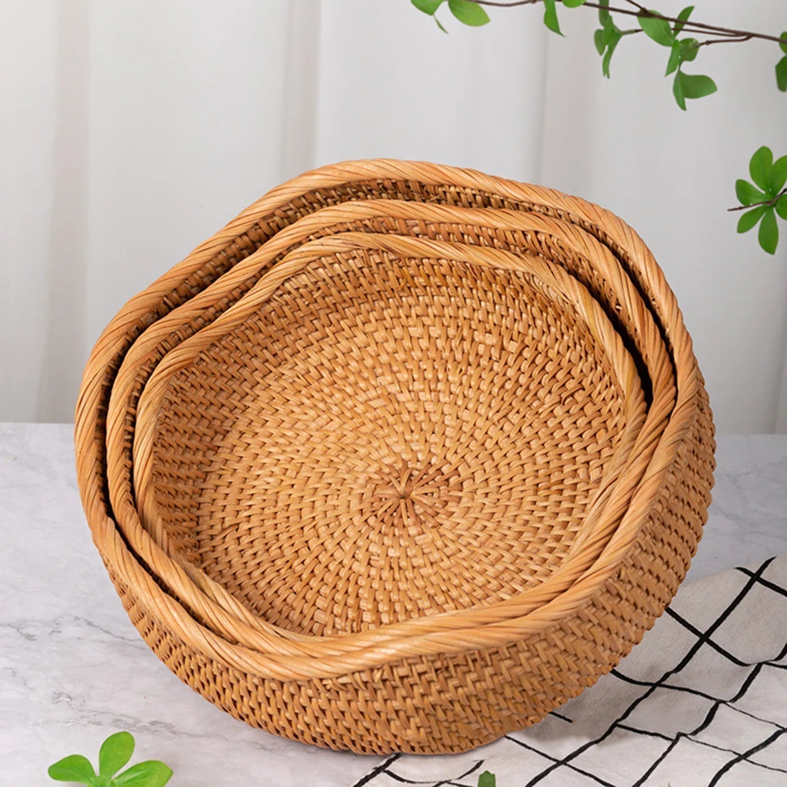 Bamboo Fruit Basket – Eco-Friendly Storage for Fresh Produce – Stylish Kitchen Organizer 