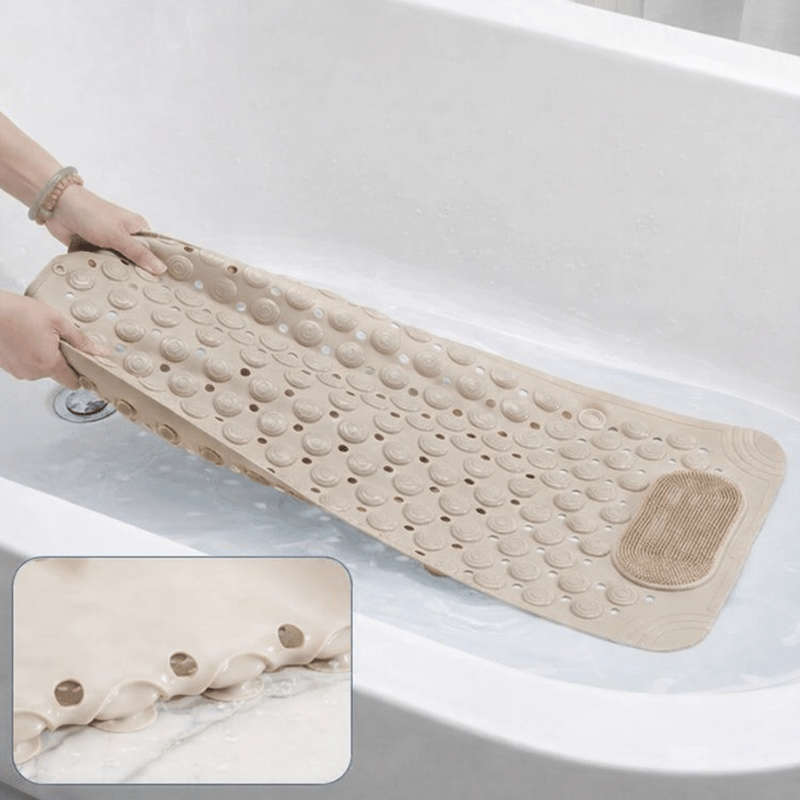 Bath Mat with Non-Slip High-Traction Design | Enhanced Safety for Bathroom Use 
