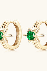 Lab-Grown Emerald Huggie Earrings 