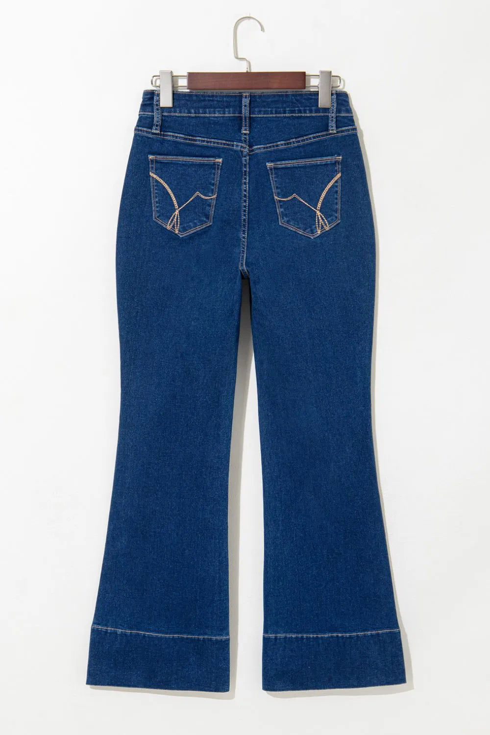 Center Seam Deep Wash Straight Jeans 