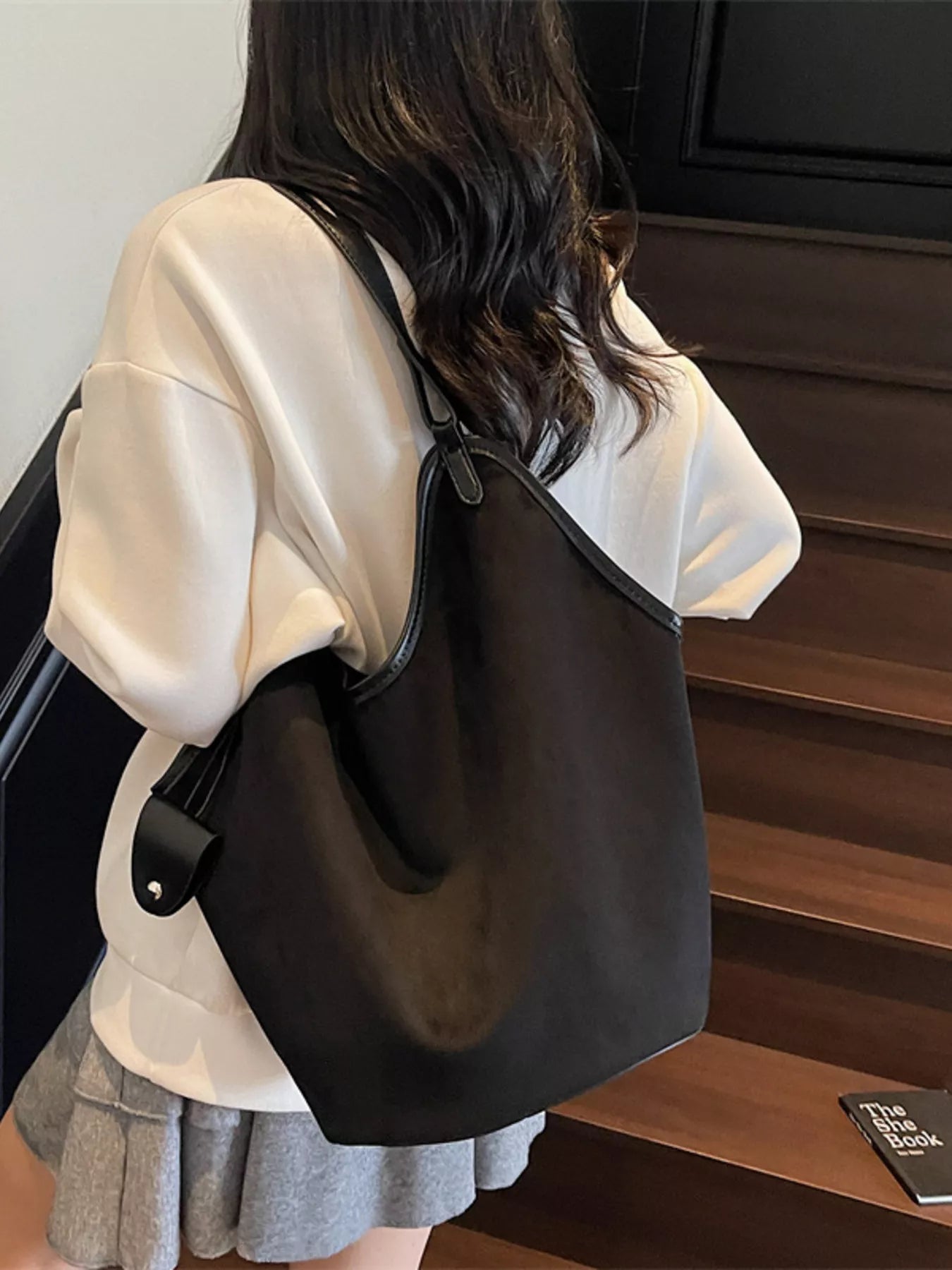 Solid Color Tote Bag 