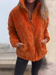 Full Size Zip Up Turtleneck Long Sleeve Winter Coat Plus Size 