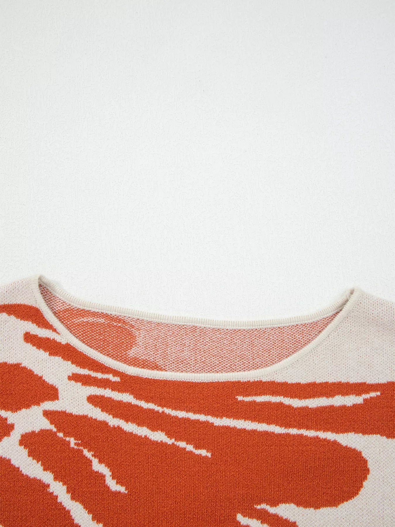 Flower Pattern Wide Sleeve Baggy Sweater 