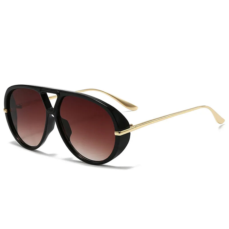 Aviator Fashion Sunglasses with Yellow Tinted Lenses 