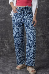 Leopard Print Wide Leg Jeans 