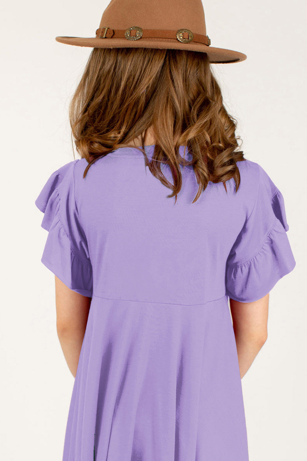 Round Neck Petal Sleeve Dress 