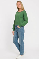 Zenana Fleece Boat-neck Sweatshirt 