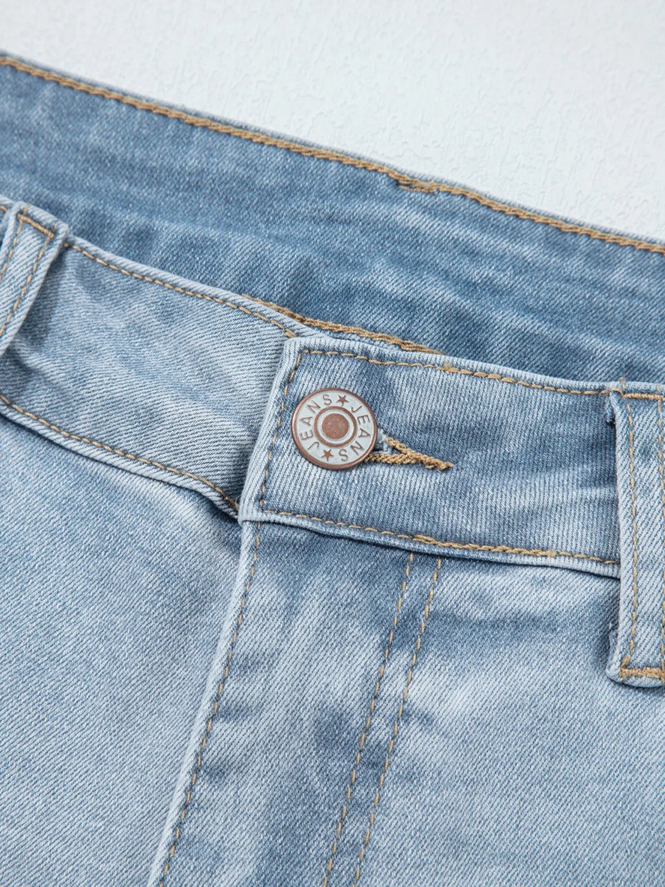 Mid Rise Ankle-Length Distressed Skinny Jeans 