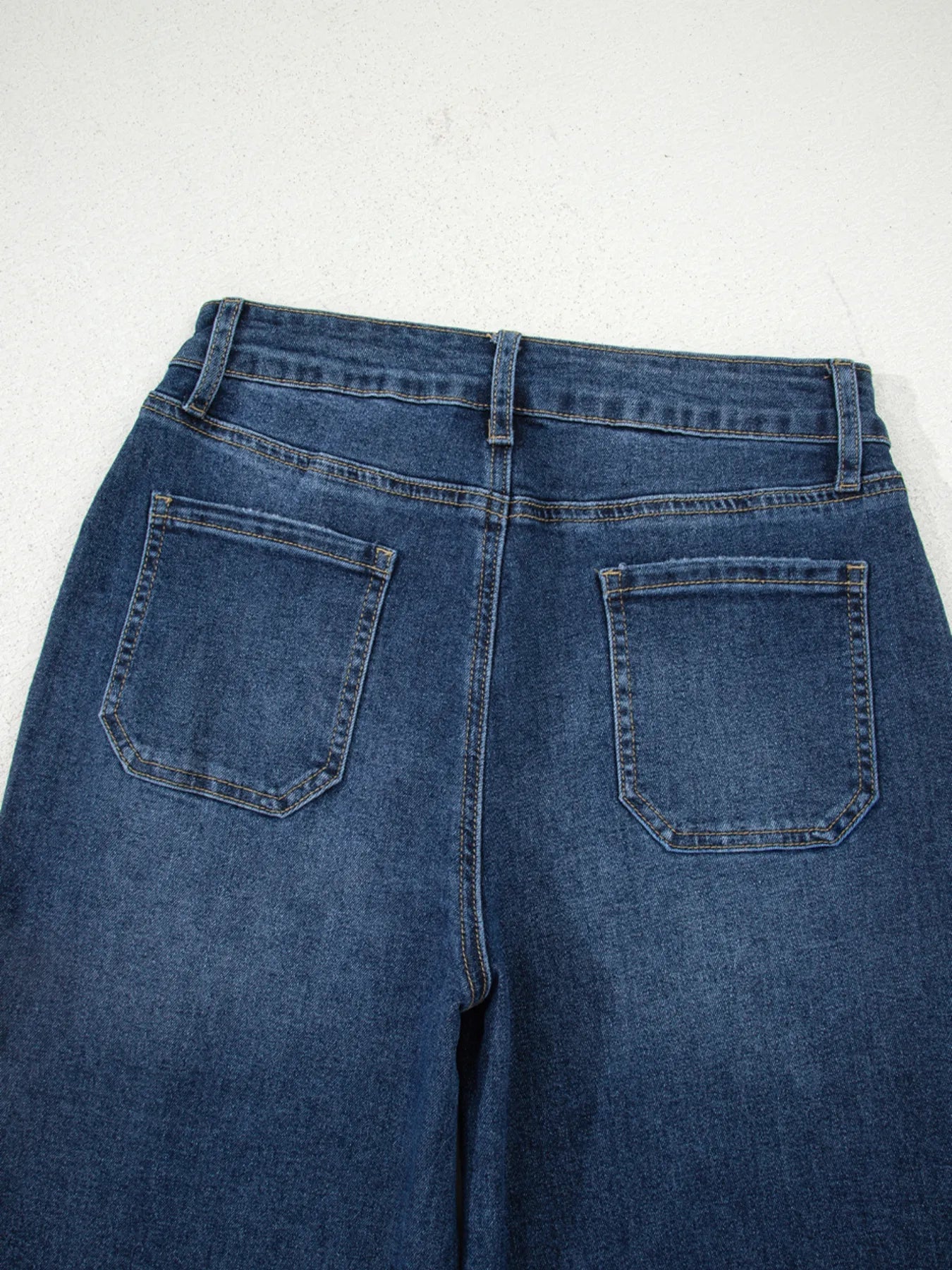Cropped High Rise Wide Leg Jeans 