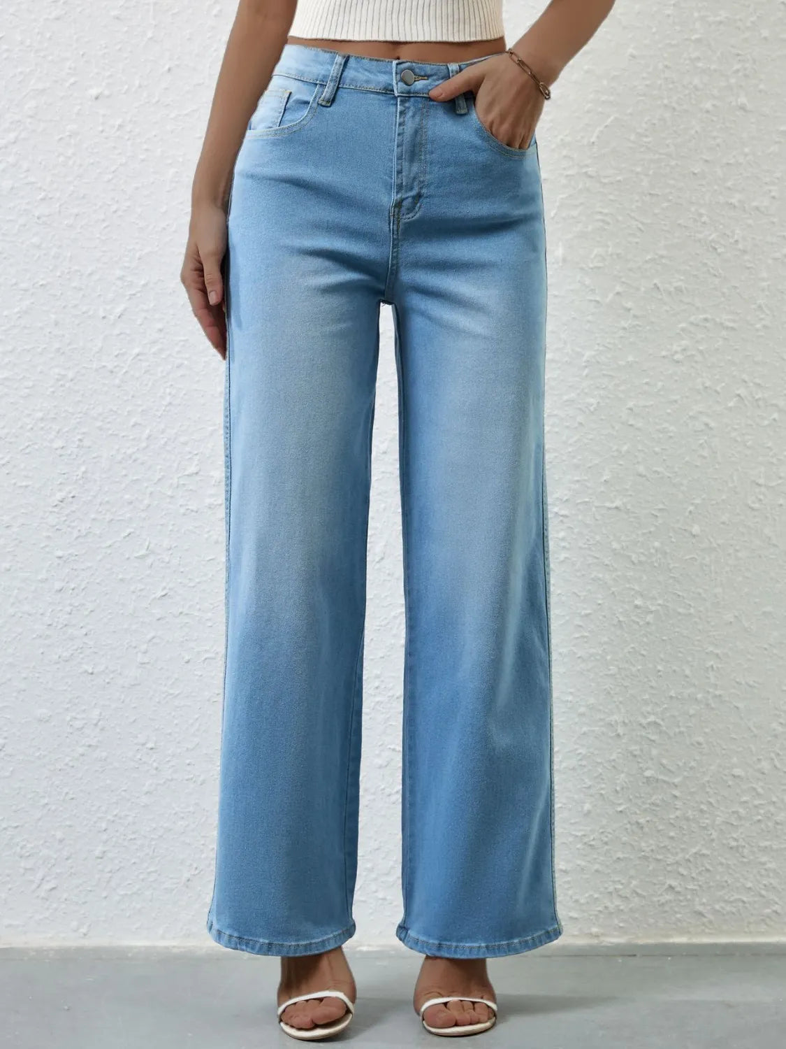 High Rise Wide Leg Jeans 