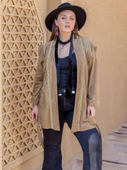 Plus Size Long Sleeve Tie Waist Cardigan 