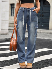 Wide Leg Cargo Jeans 