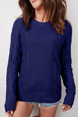 Classic Texture Knit Long Sleeve Sweater 
