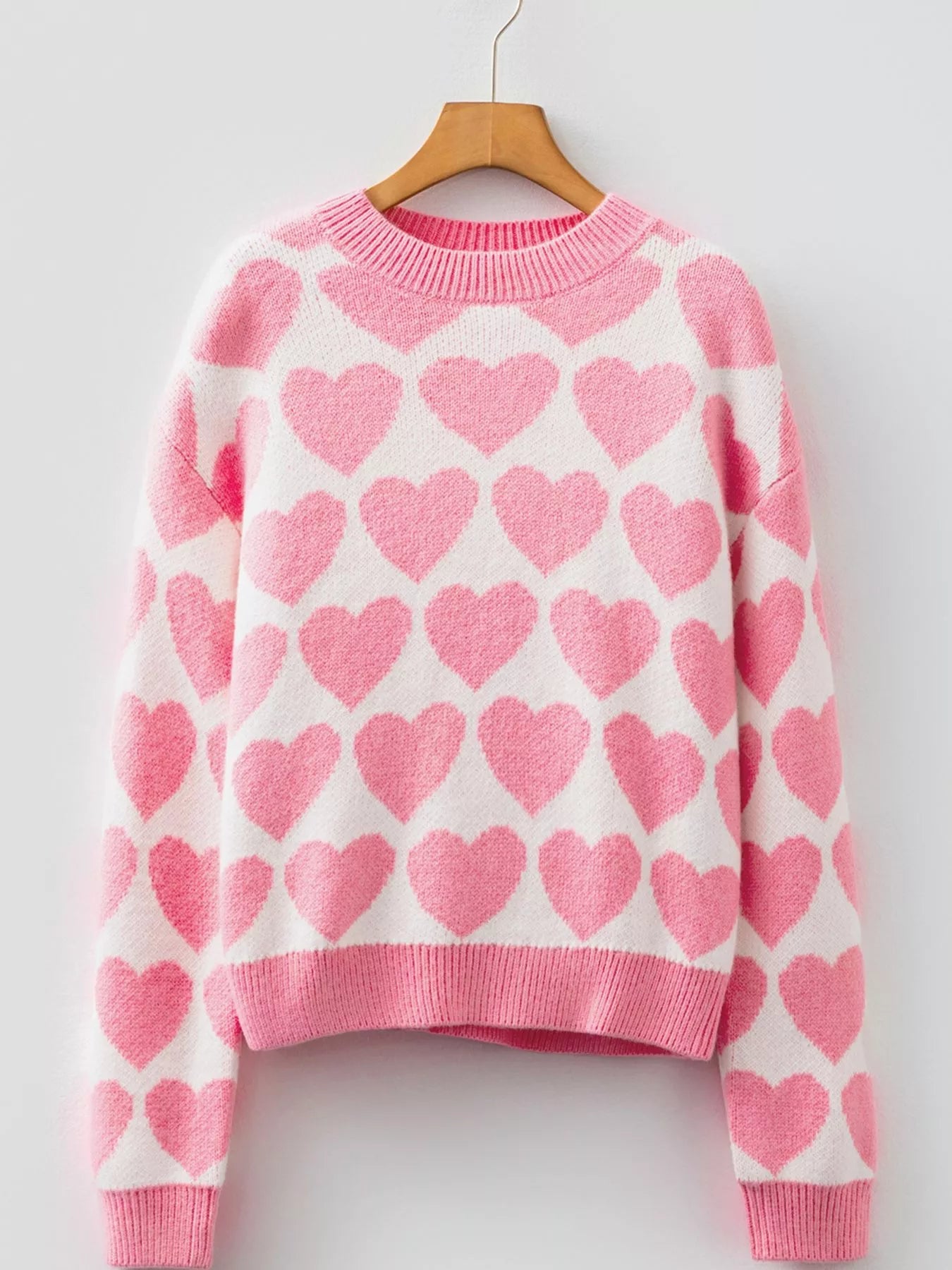 Valentine Heart Round Neck Sweater 