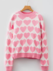 Valentine Heart Round Neck Sweater 