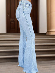 Raw Hem Bootcut Jeans 