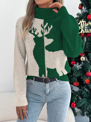 Christmas Reindeer Turtleneck Sweater 